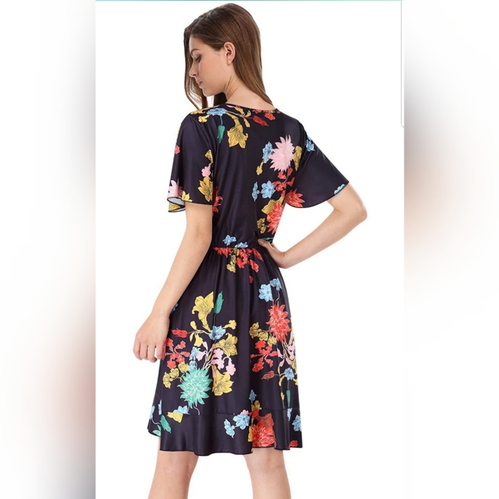 🌞Short Sleeve Ruffles Casual Dress - Picture 2 of 5